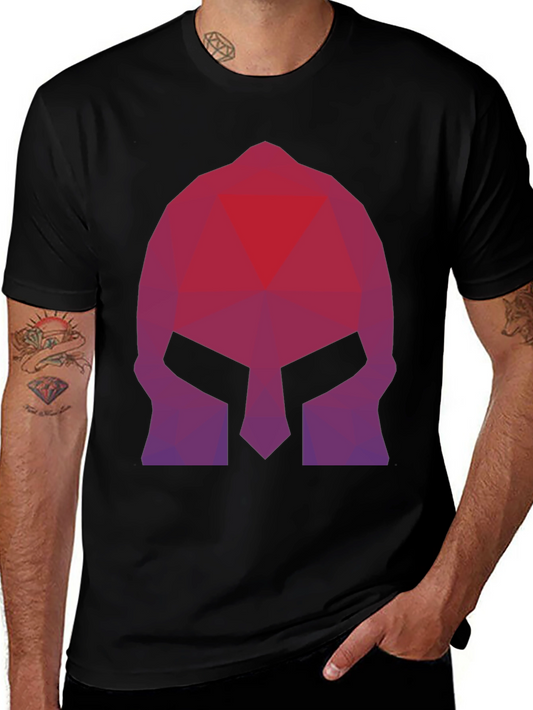 Geometric Spartan Helmet Graphic Tee