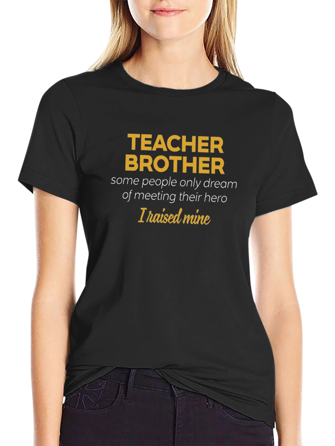 Teacher Brother Hero Graphic Tee - Mens Black T-Shirt