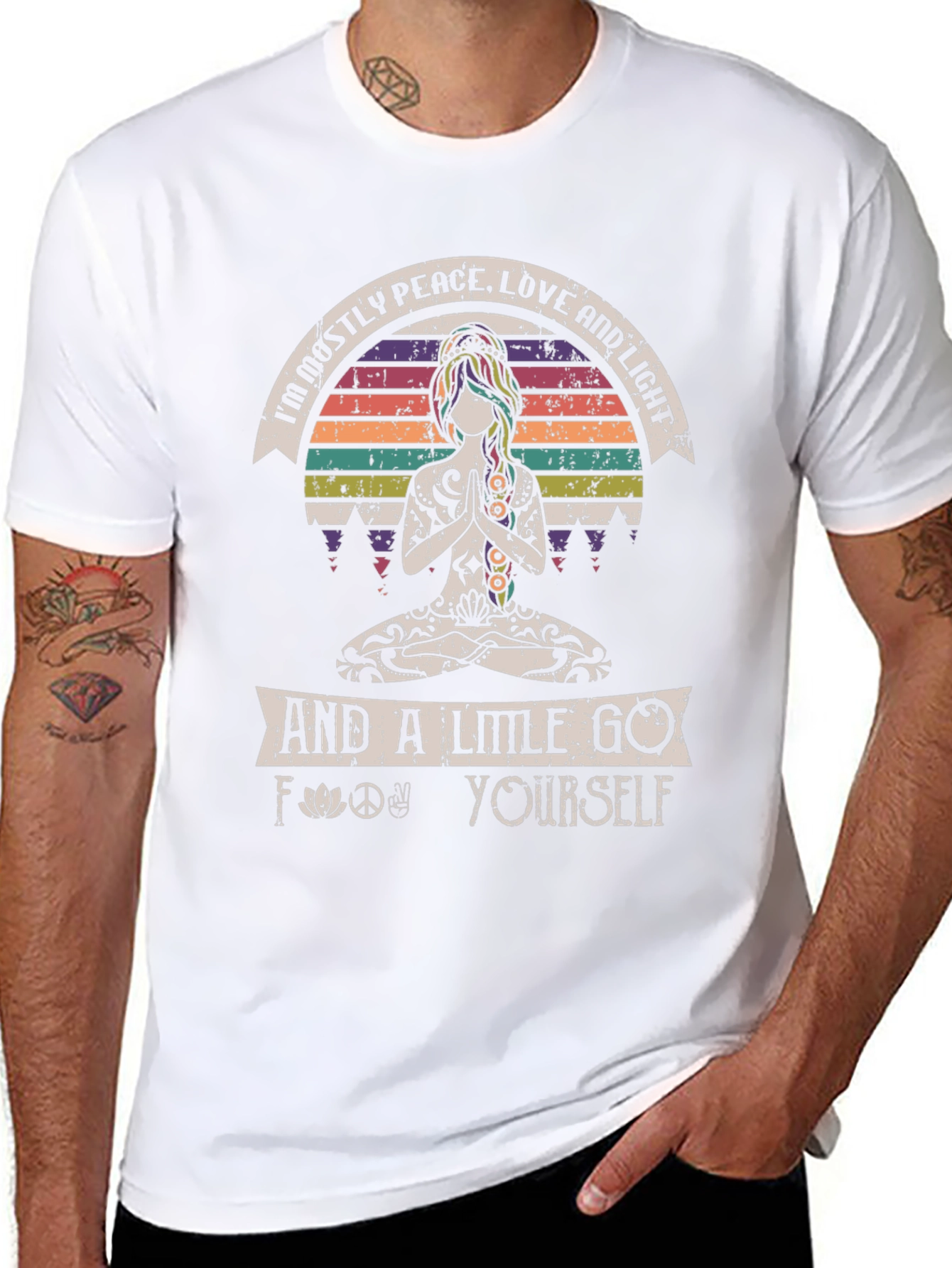 Peace Love and Light Graphic T-Shirt - Hippie Yoga