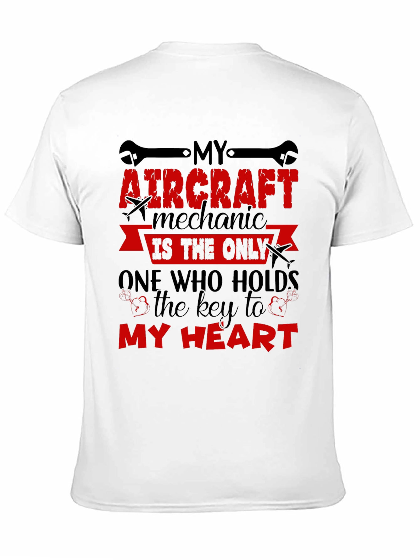 Aircraft Mechanic Heart T-Shirt - Aviation Gift