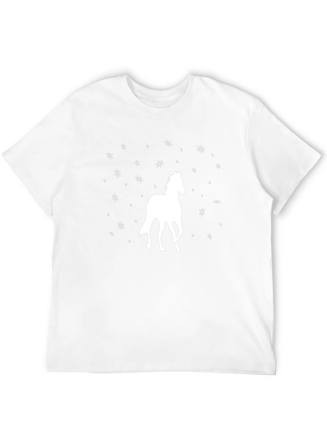 Black Horse & Snowflake Graphic T-Shirt