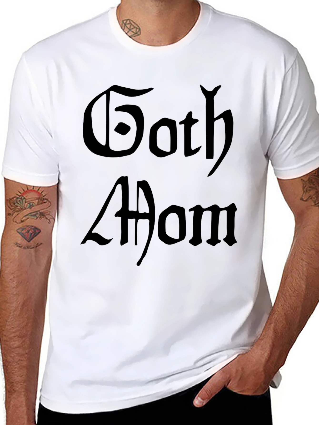 Goth Mom Black T-Shirt - Trendy Dark Style