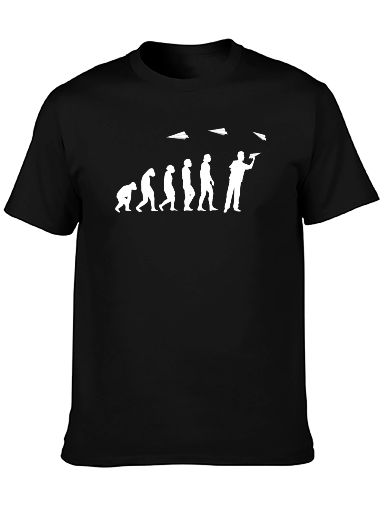 Evolution of Flight T-Shirt - Paper Airplane Thrower