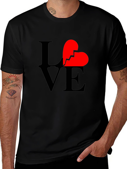 Broken Heart Love Graphic Tee - Black