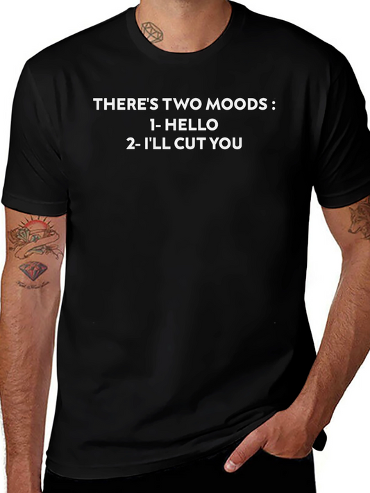 Two Moods Graphic Tee - Hello or Ill Cut You!