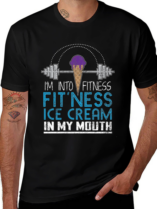 Fitness Ice Cream Mens Graphic T-Shirt