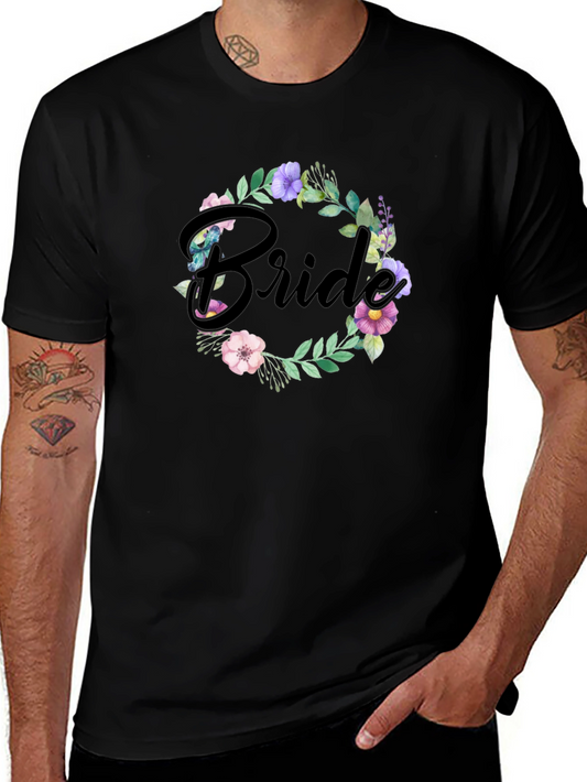 Bride Floral Wreath T-Shirt - Wedding Party Tee