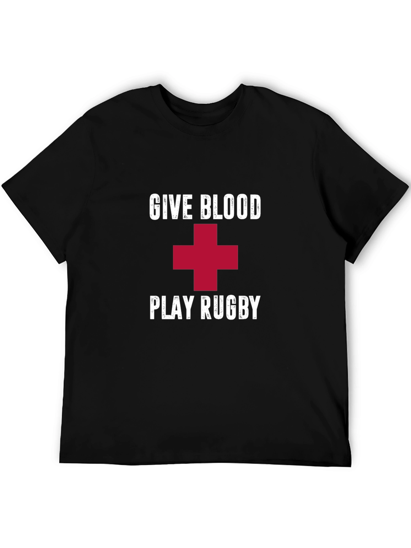 Give Blood Play Rugby Black T-Shirt
