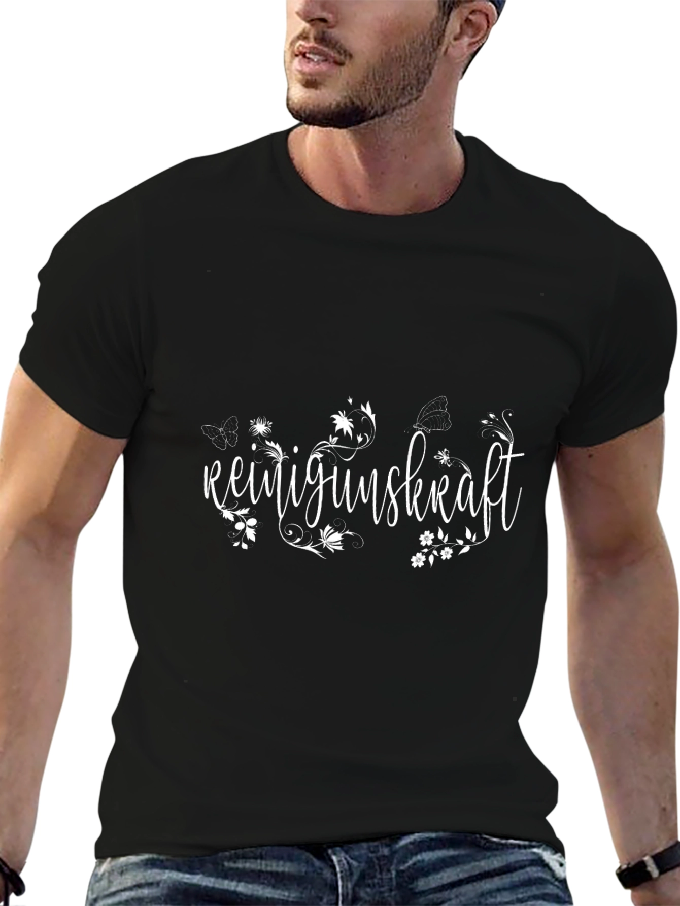 Mens Black T-Shirt - Reinigunskraft Graphic Tee