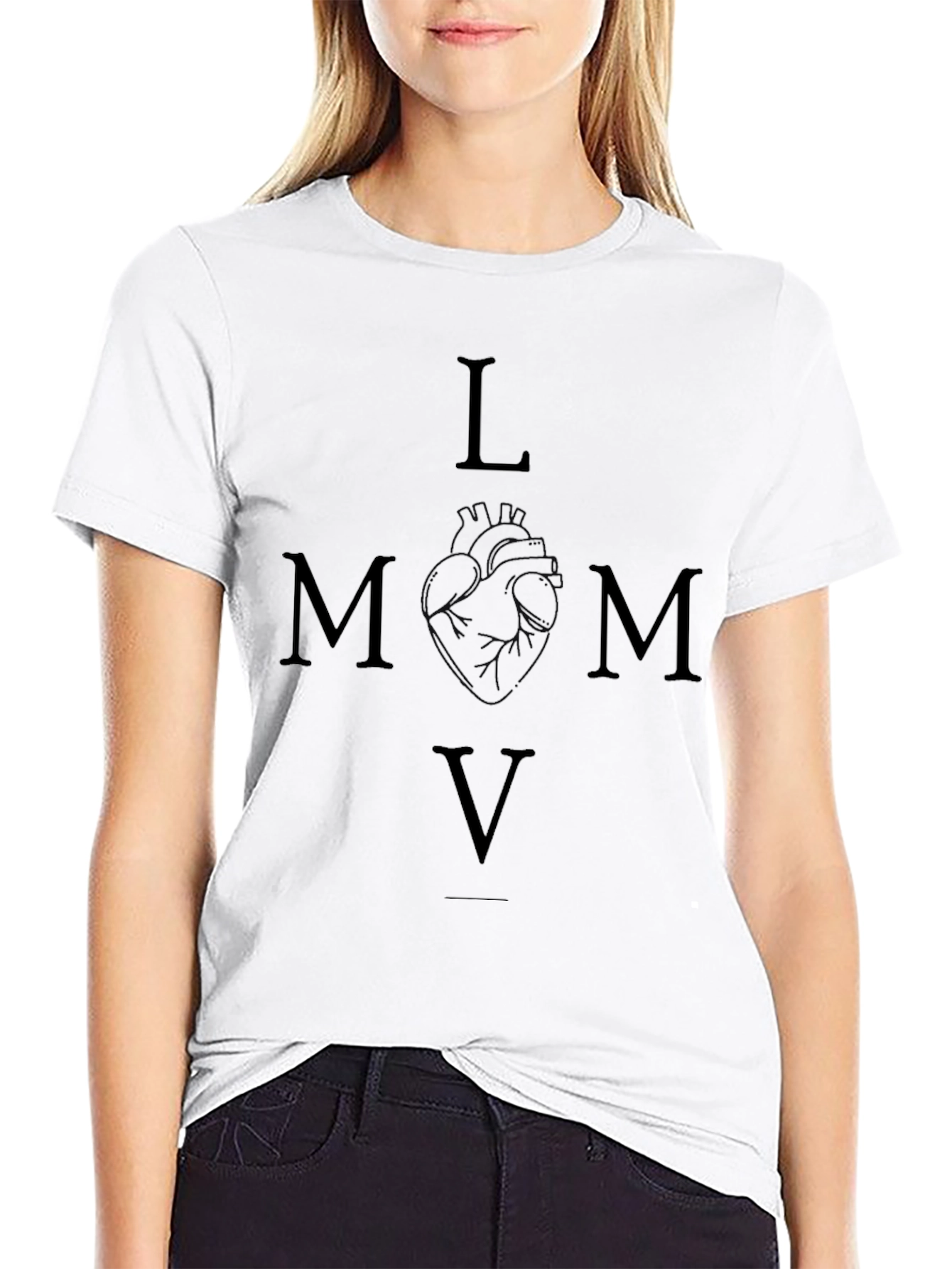 LVMV Heart Graphic Black T-Shirt