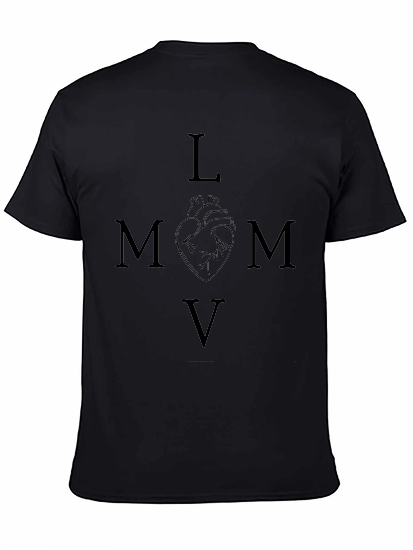 LVMV Heart Graphic Black T-Shirt
