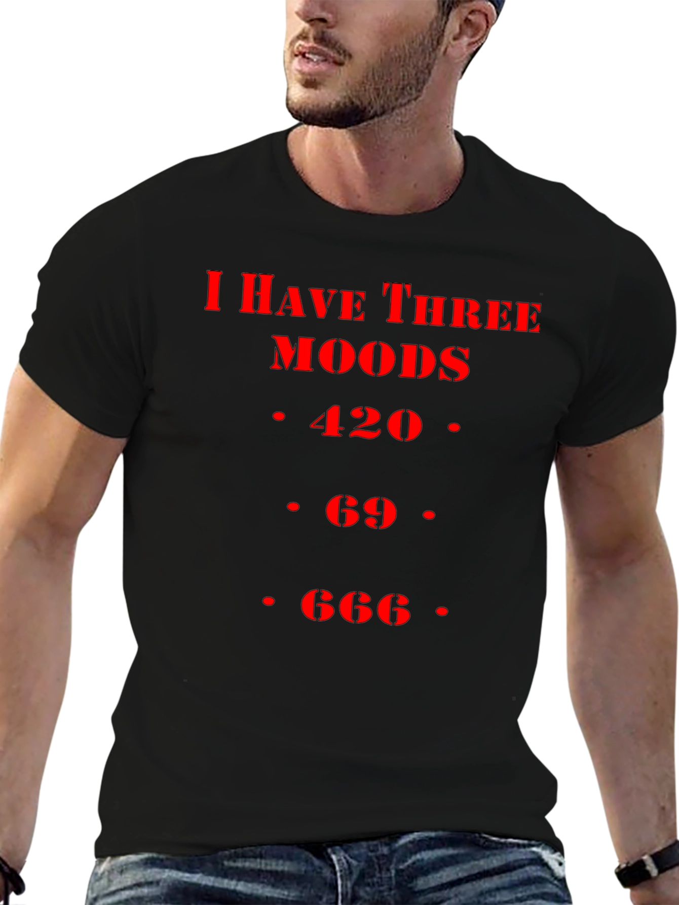 Three Moods Tee - 420 69 666 Funny T-Shirt