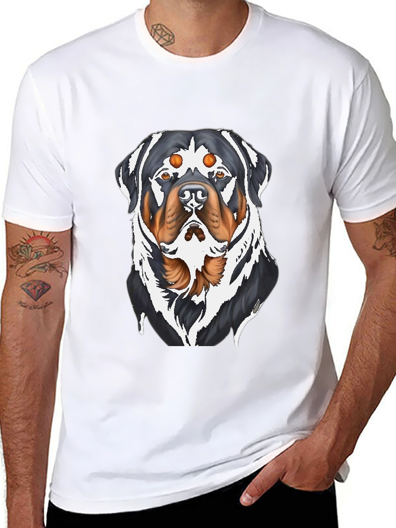 Rottweiler Graphic T-Shirt - Black Cotton Tee