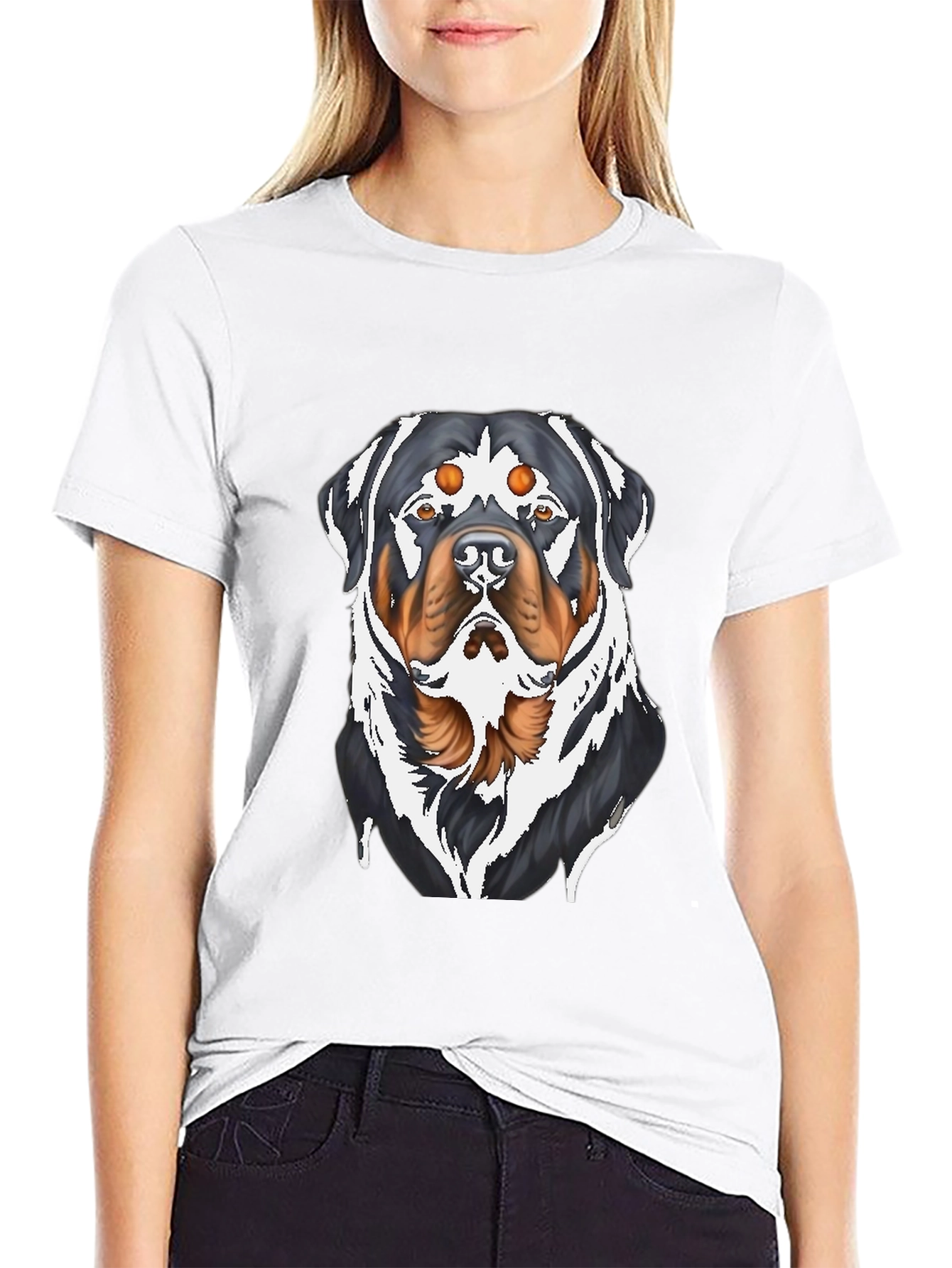 Rottweiler Graphic T-Shirt - Black Cotton Tee