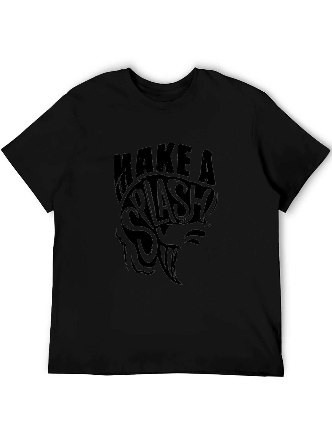 Make a Splash Graphic Tee - Black Cotton T-Shirt