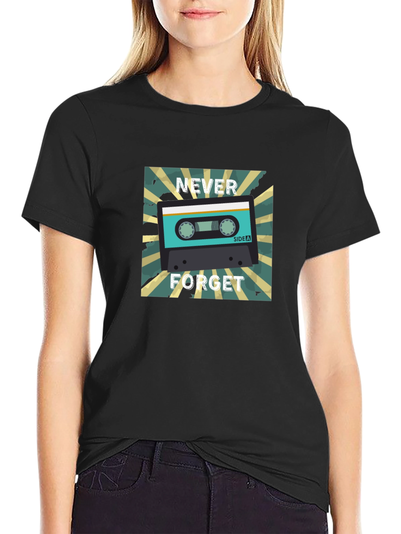Retro Cassette Tape T-Shirt - Never Forget Nostalgia