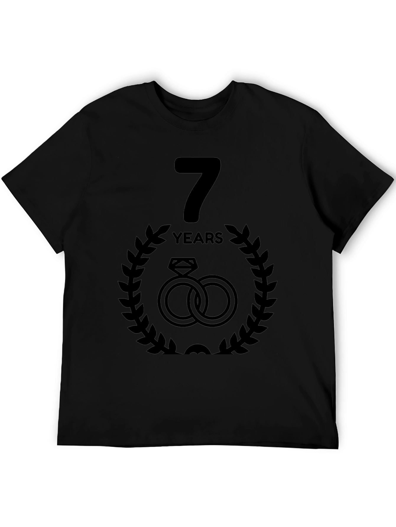 7th Anniversary T-Shirt - Wedding Rings Design