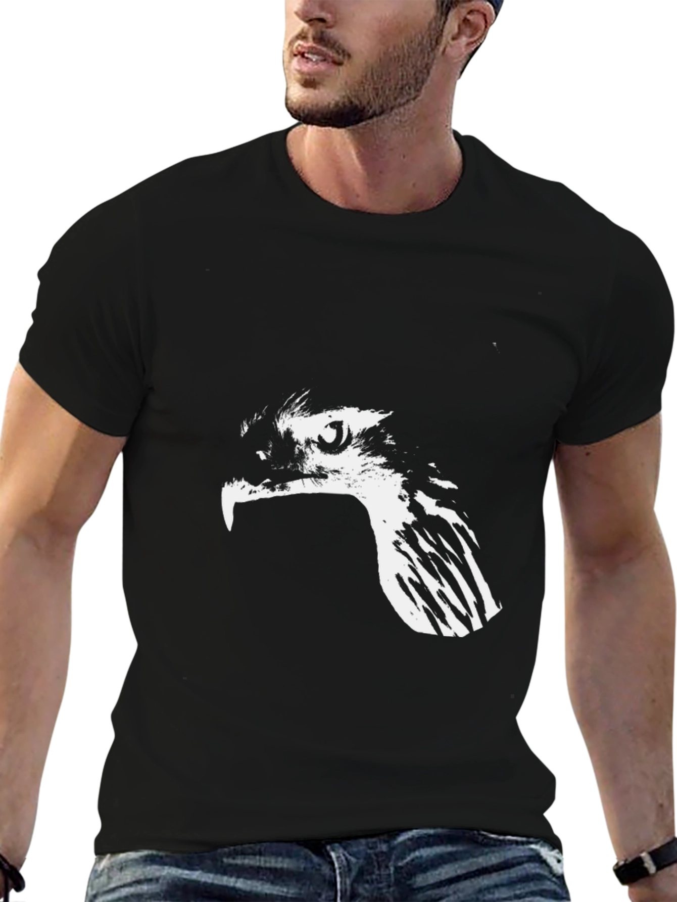 Mens Black Eagle Graphic T-Shirt