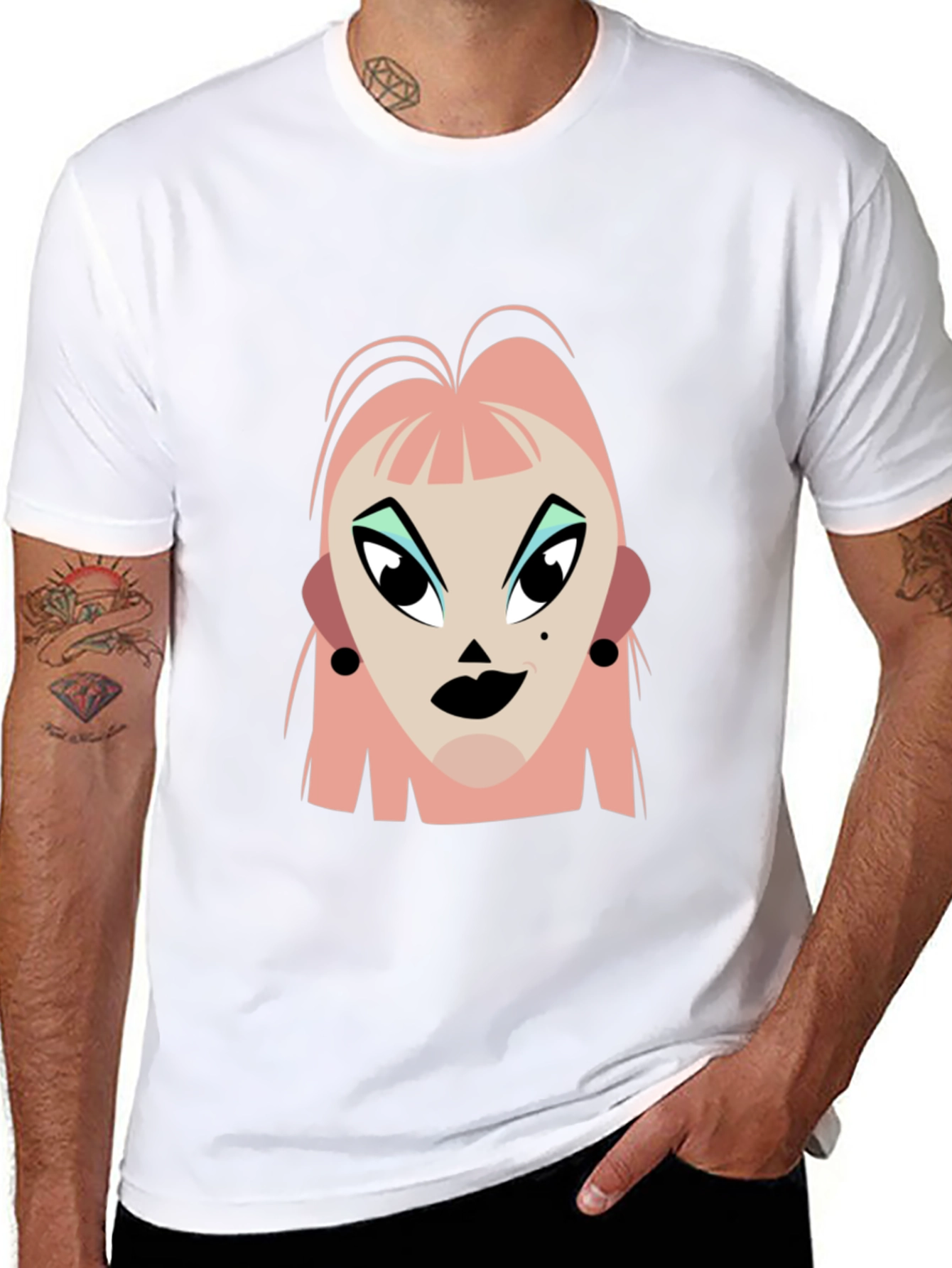 Pop Art Graphic Print Black T-Shirt