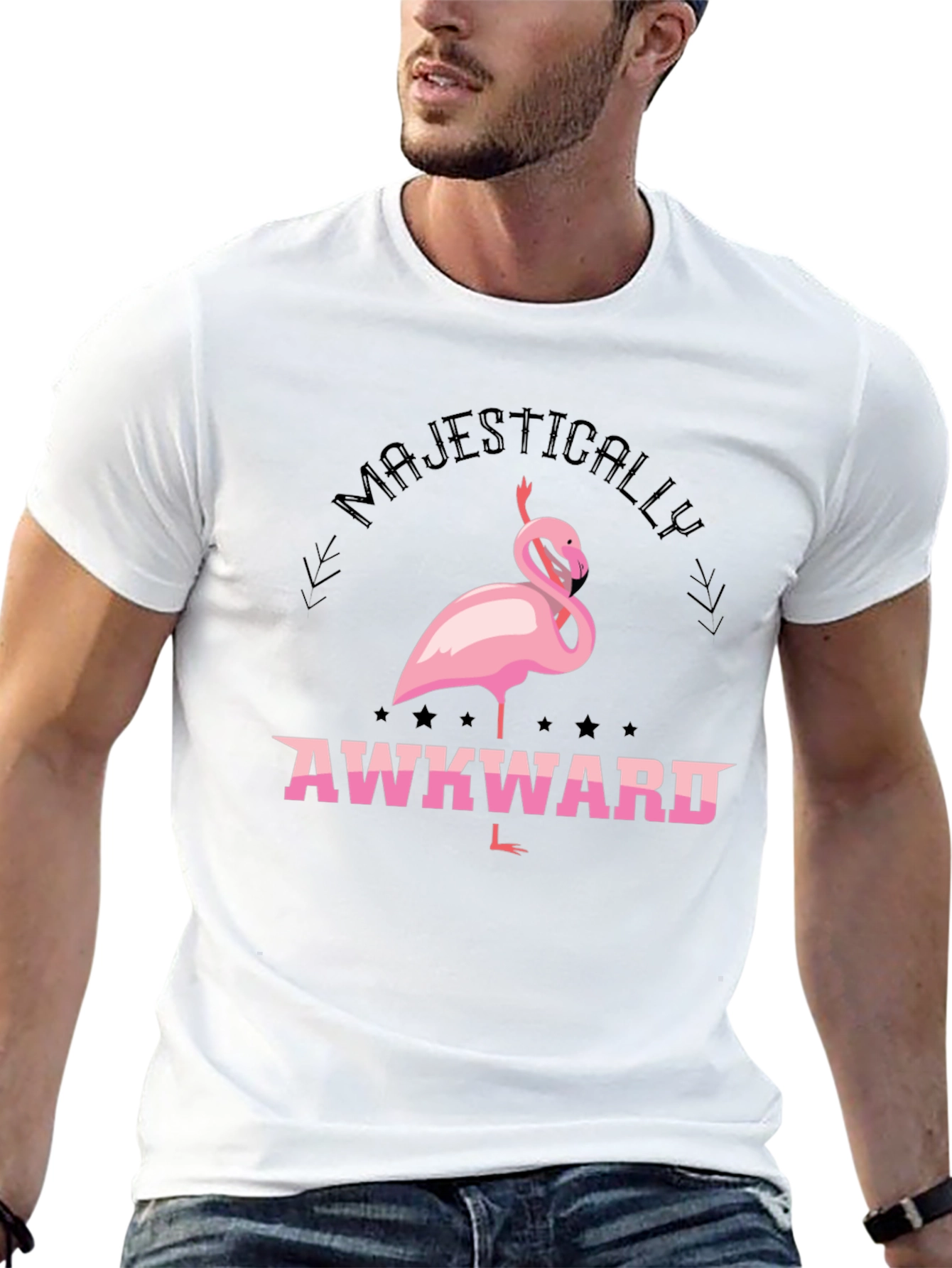 Majestically Awkward Flamingo Graphic Tee