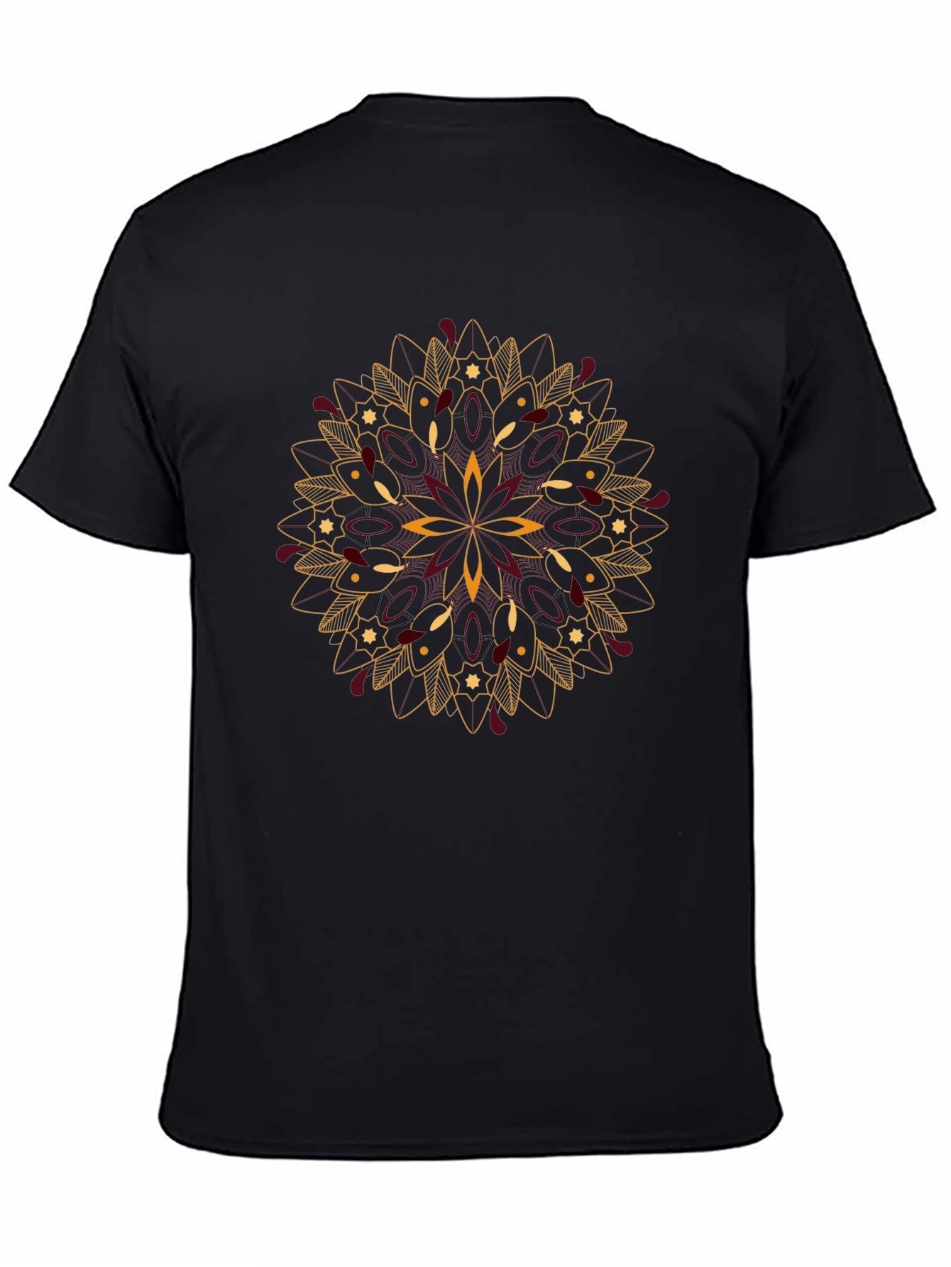 Mandala Print Black T-Shirt