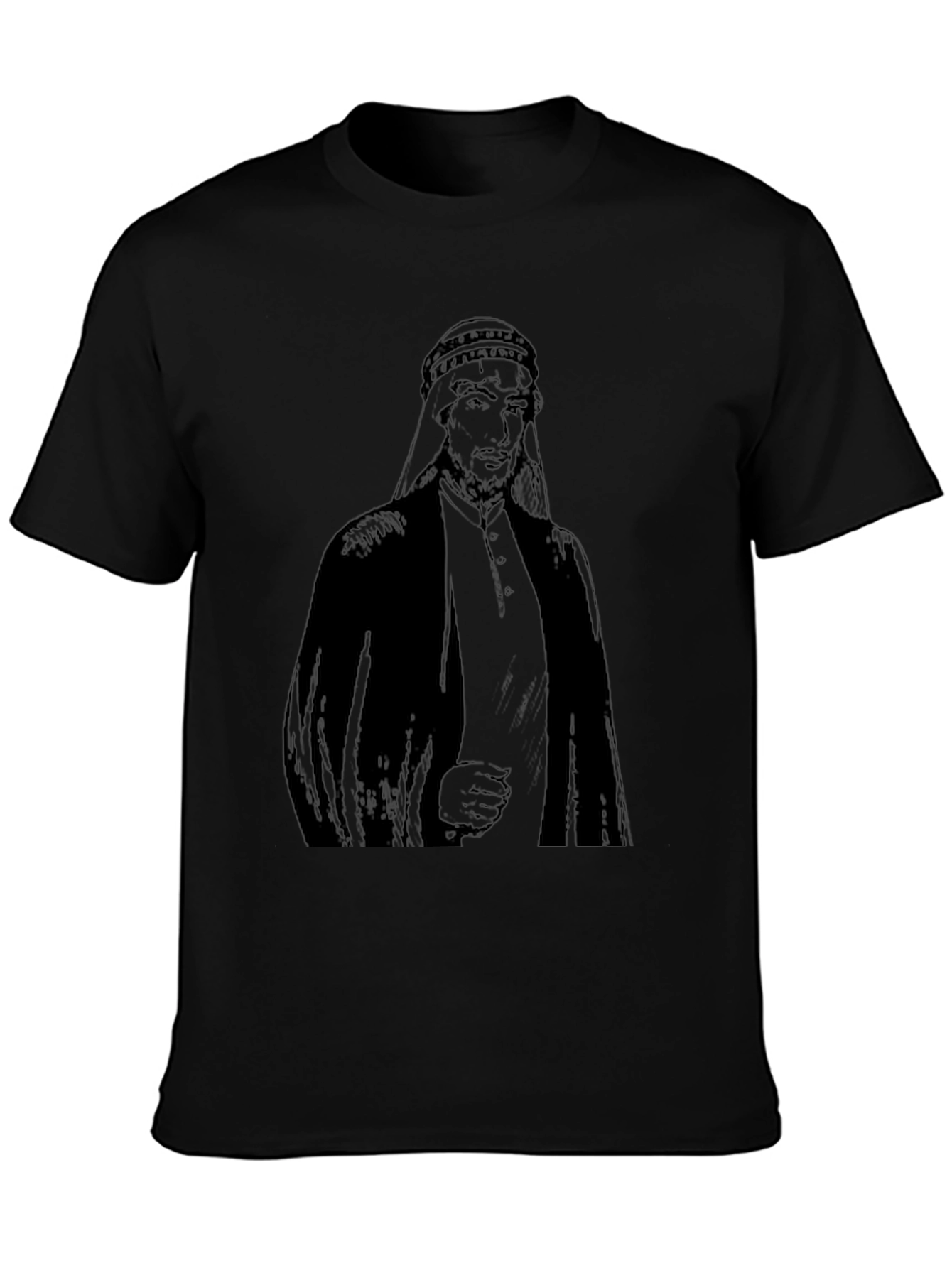 Arab Man Graphic Print Black T-Shirt