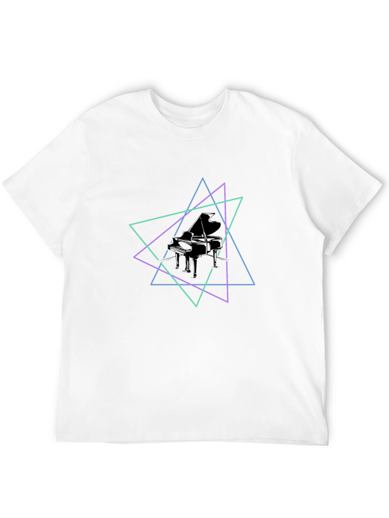 Geometric Piano T-Shirt - Stylish Music Tee