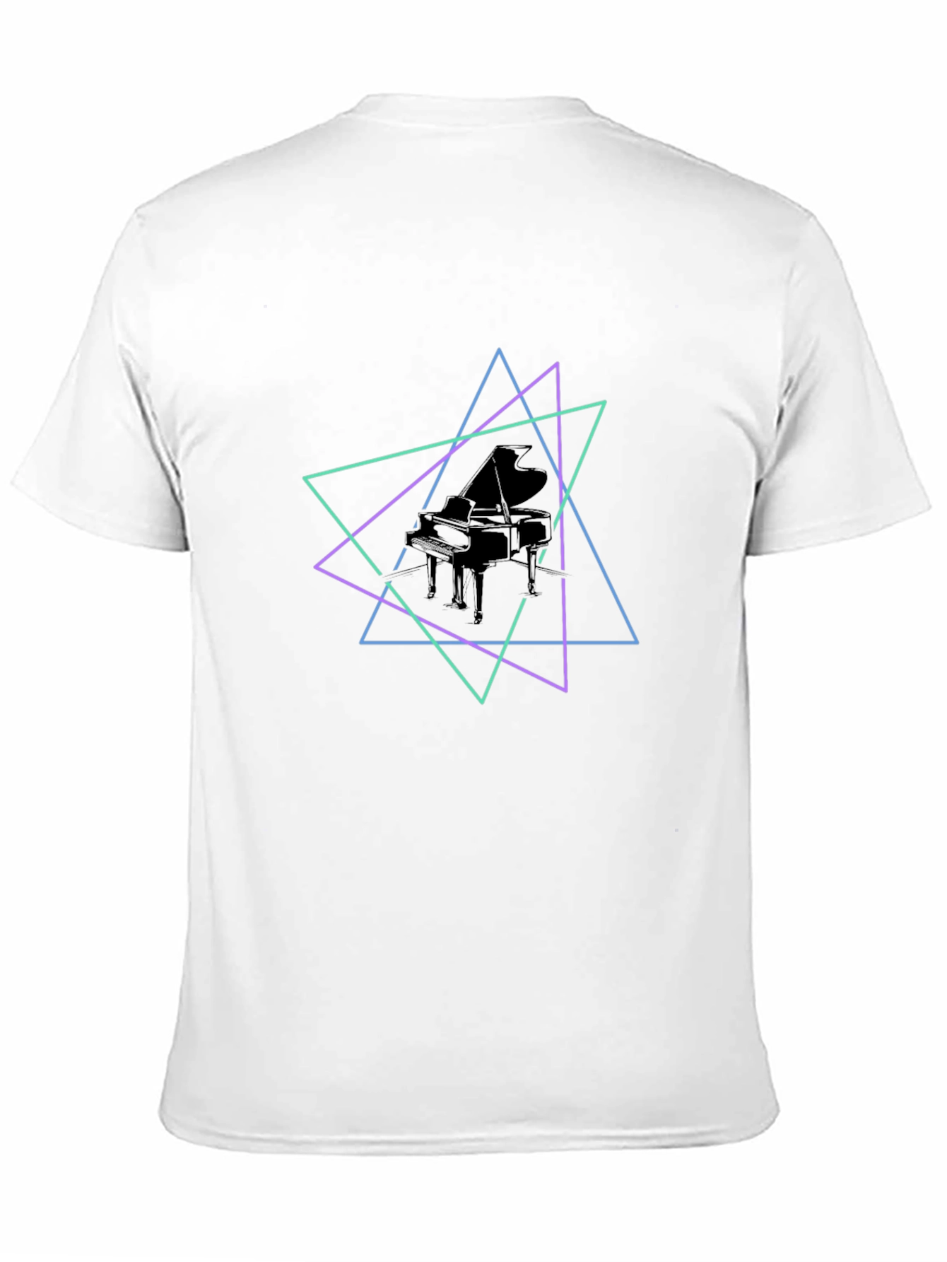Geometric Piano T-Shirt - Stylish Music Tee