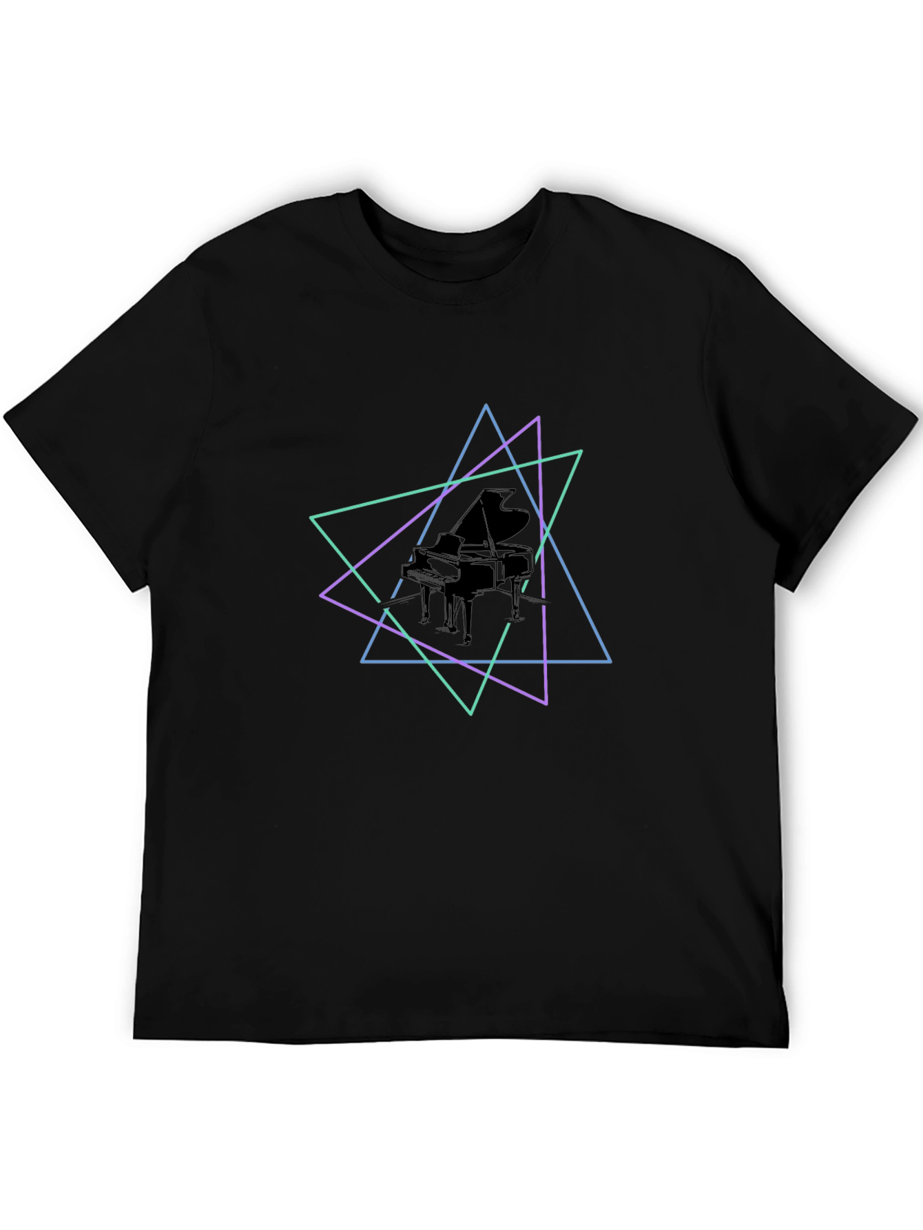 Geometric Piano T-Shirt - Stylish Music Tee