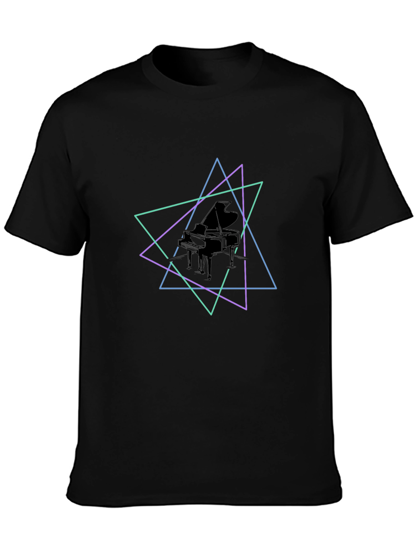 Geometric Piano T-Shirt - Stylish Music Tee