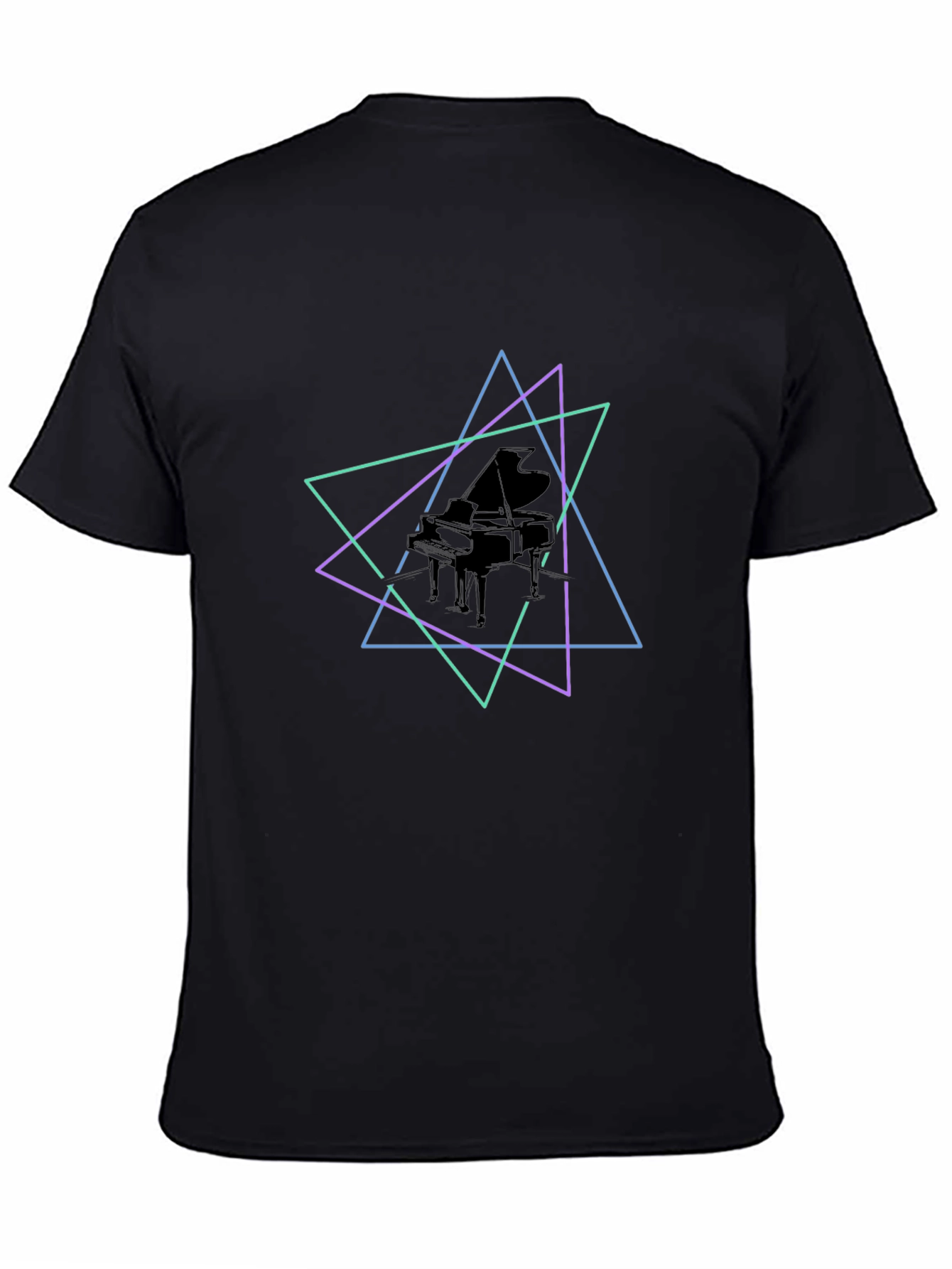 Geometric Piano T-Shirt - Stylish Music Tee