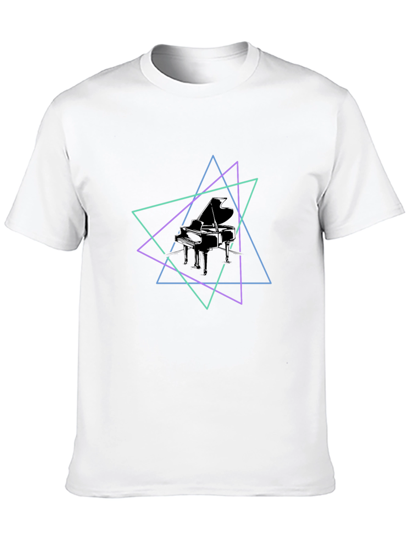 Geometric Piano T-Shirt - Stylish Music Tee