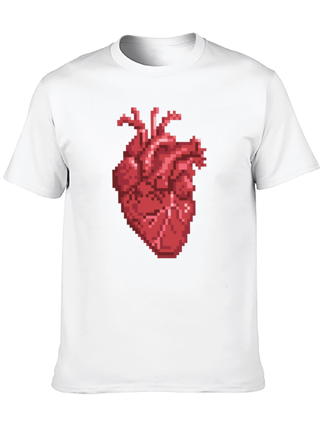 Pixel Heart Graphic Tee - Black Cotton T-Shirt