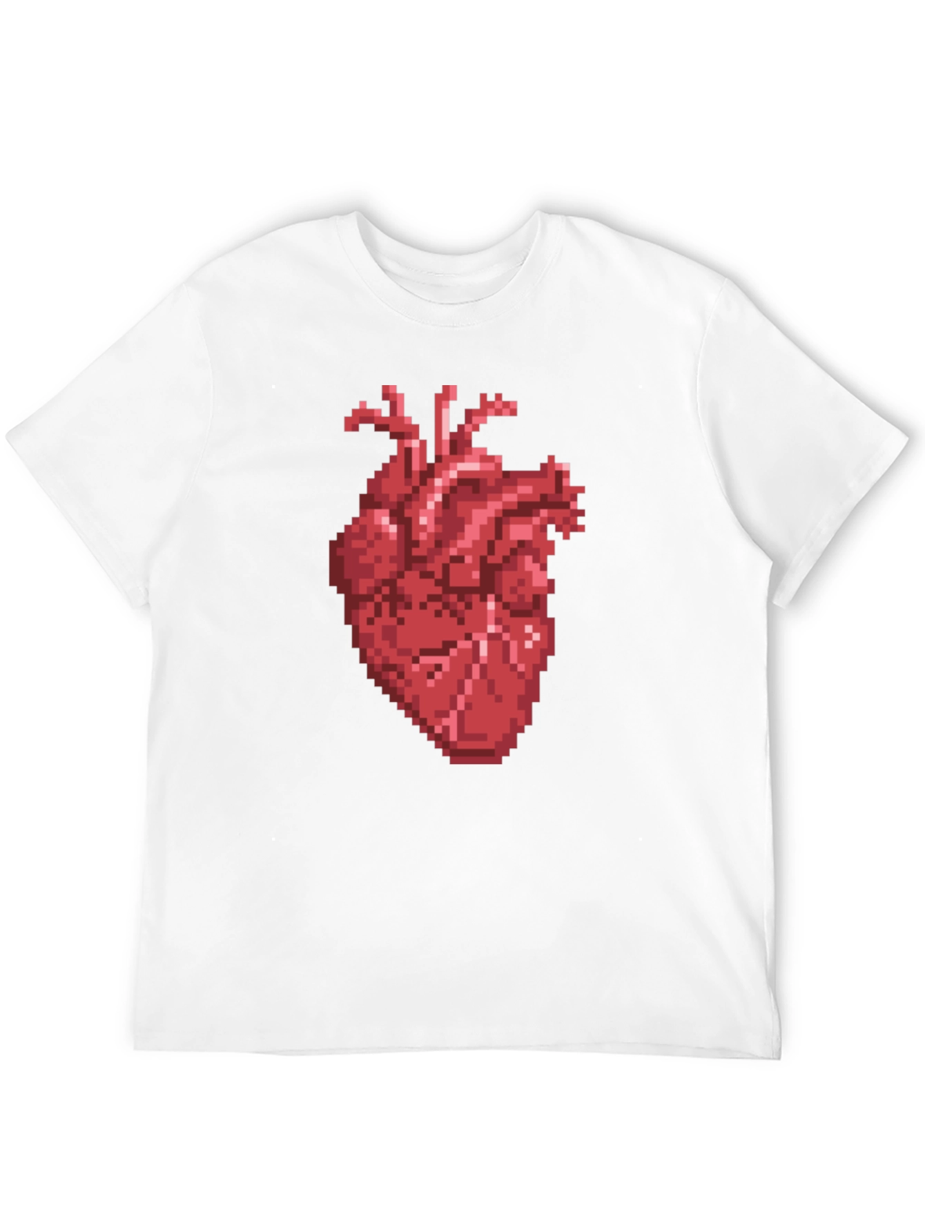 Pixel Heart Graphic Tee - Black Cotton T-Shirt