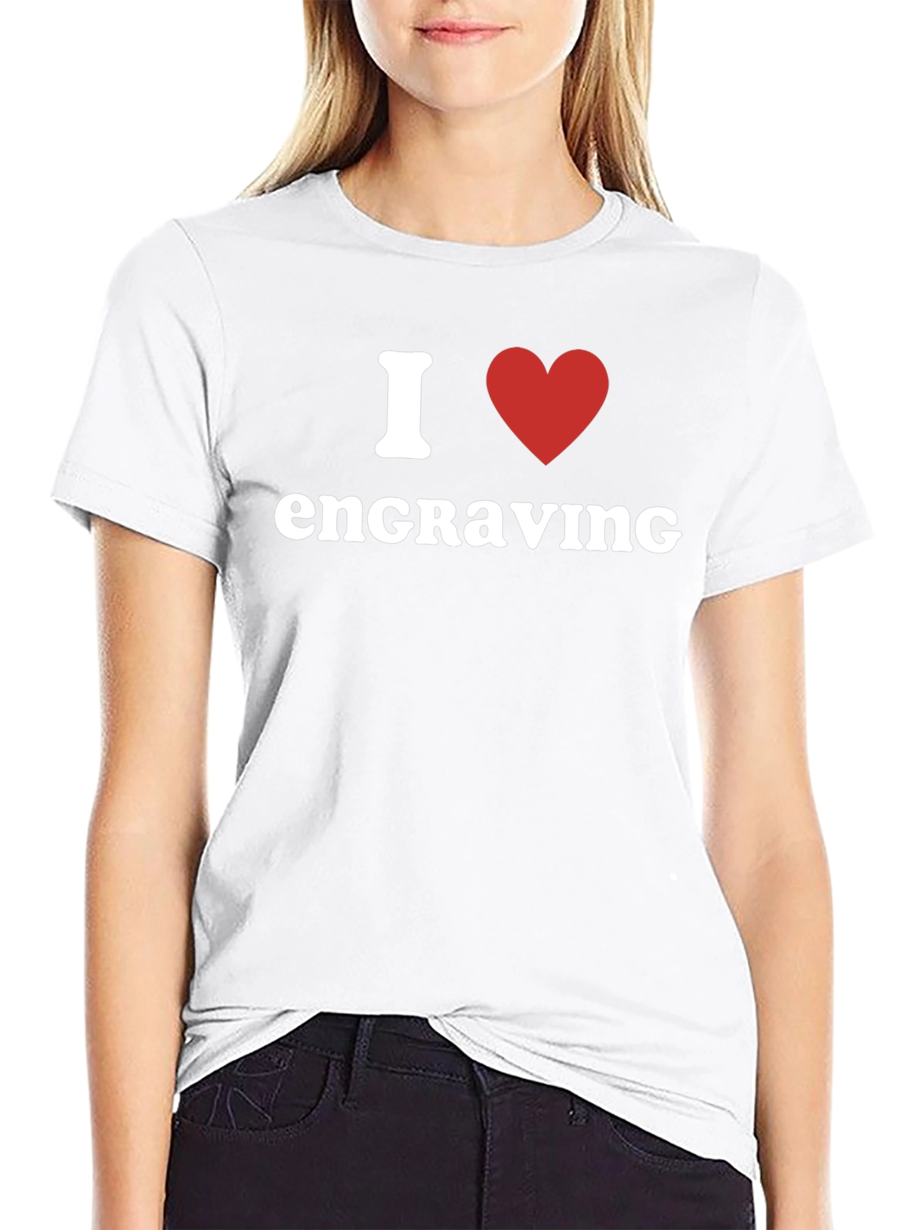 I Heart Engraving Black T-Shirt