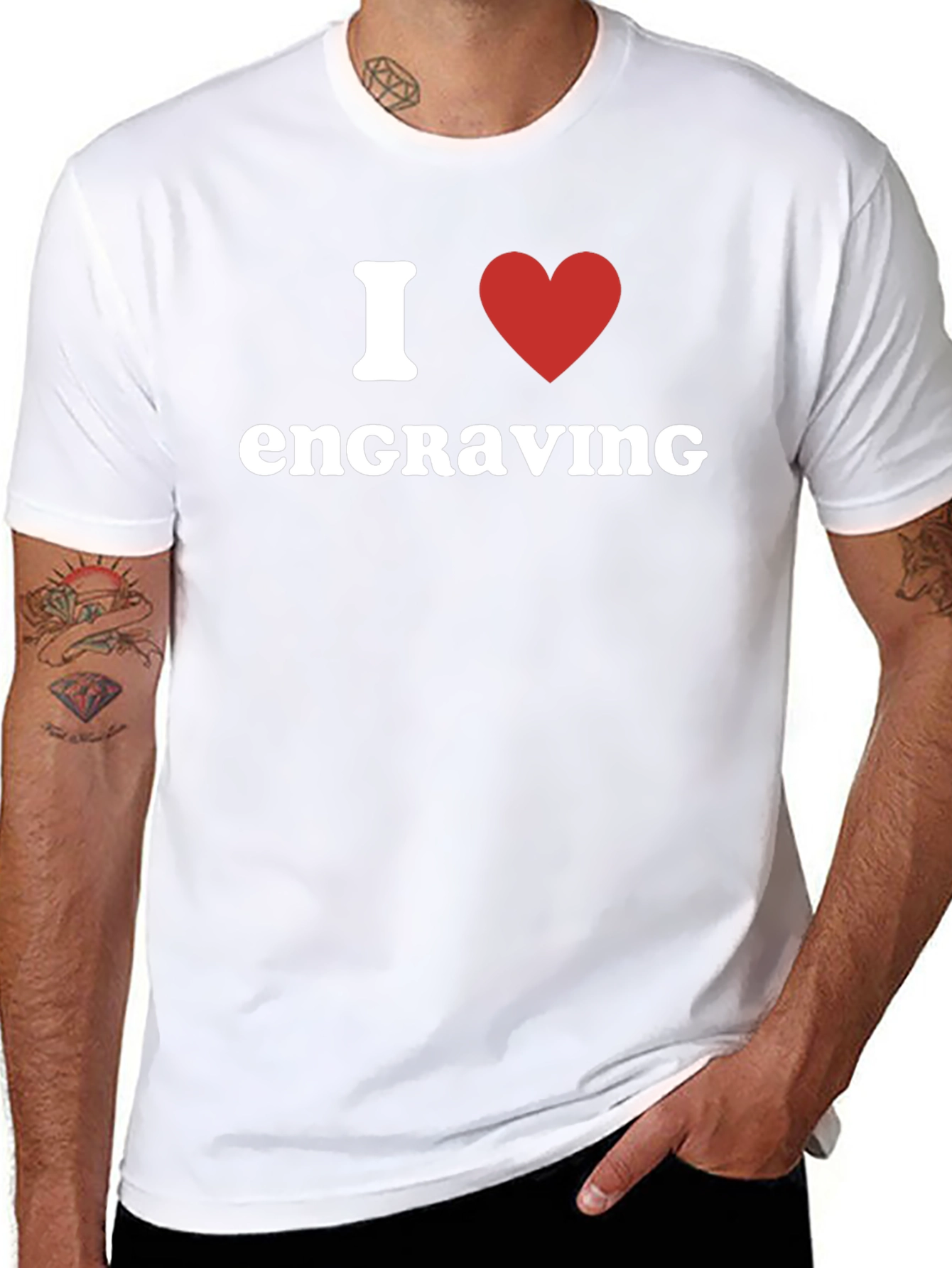 I Heart Engraving Black T-Shirt