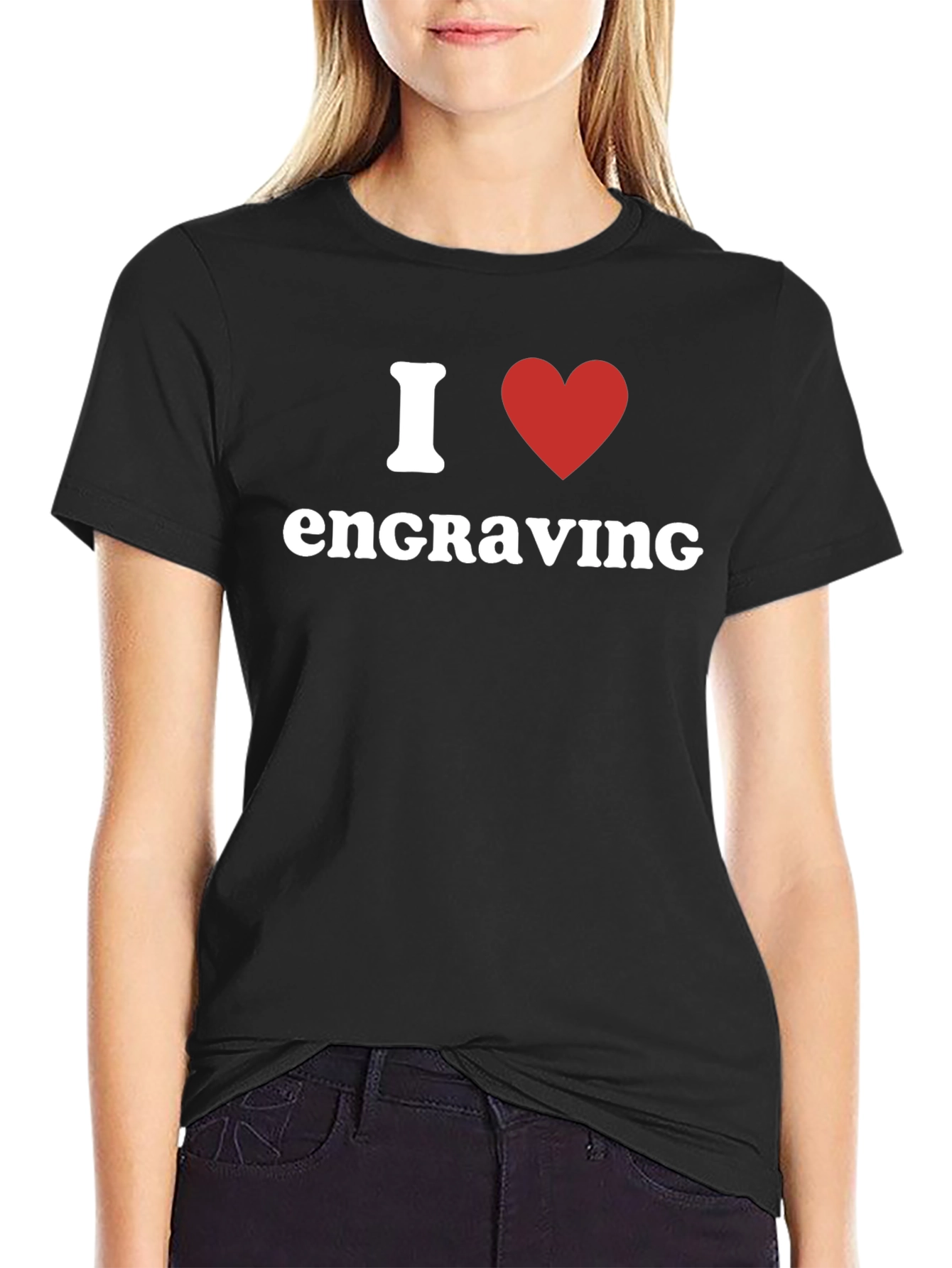 I Heart Engraving Black T-Shirt