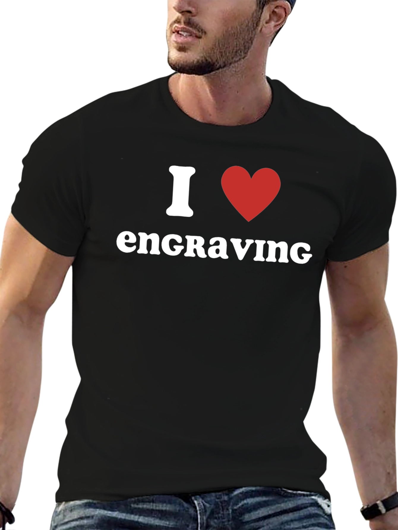I Heart Engraving Black T-Shirt