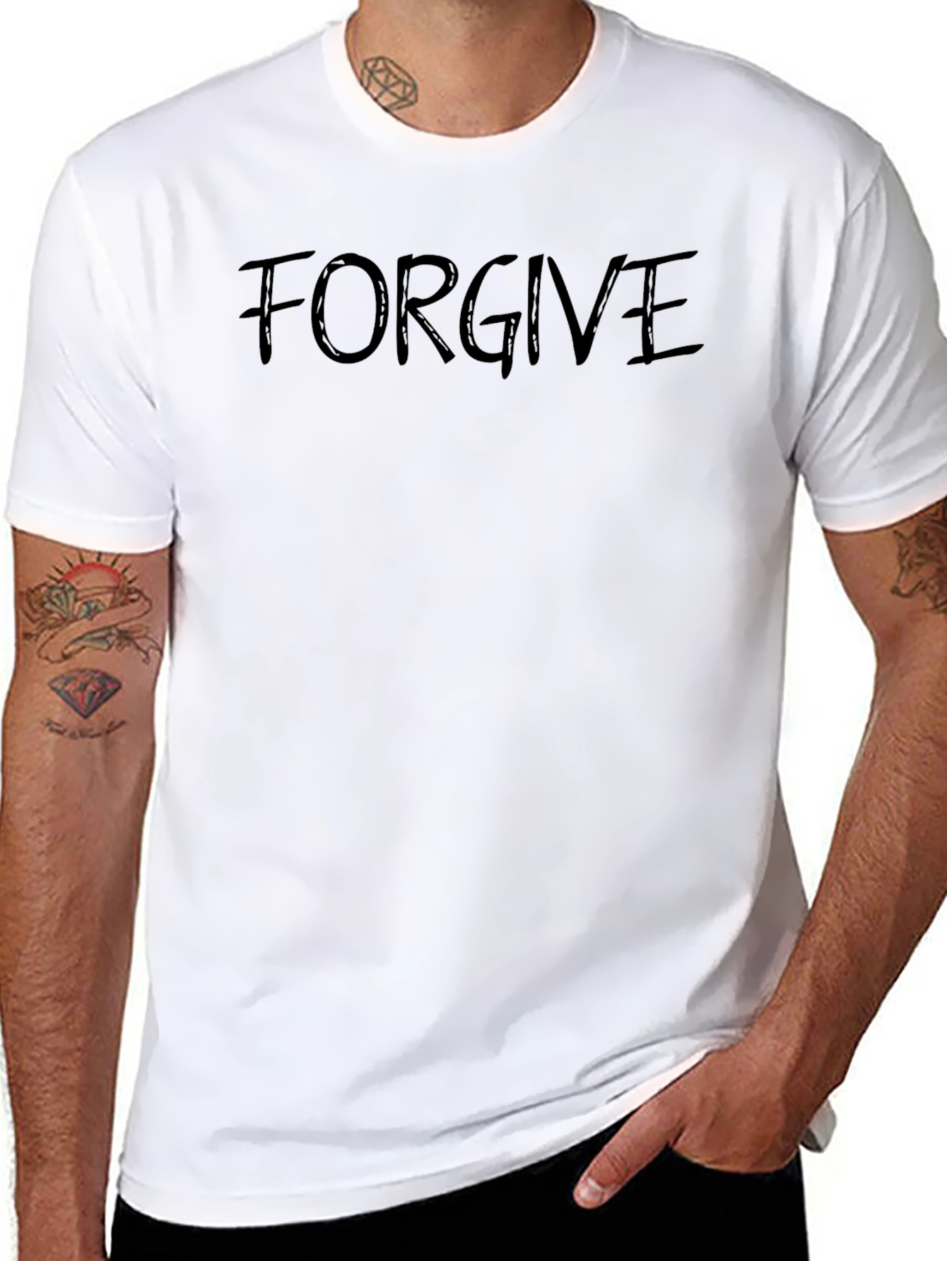 Forgive Graphic Tee - Stylish Black T-Shirt