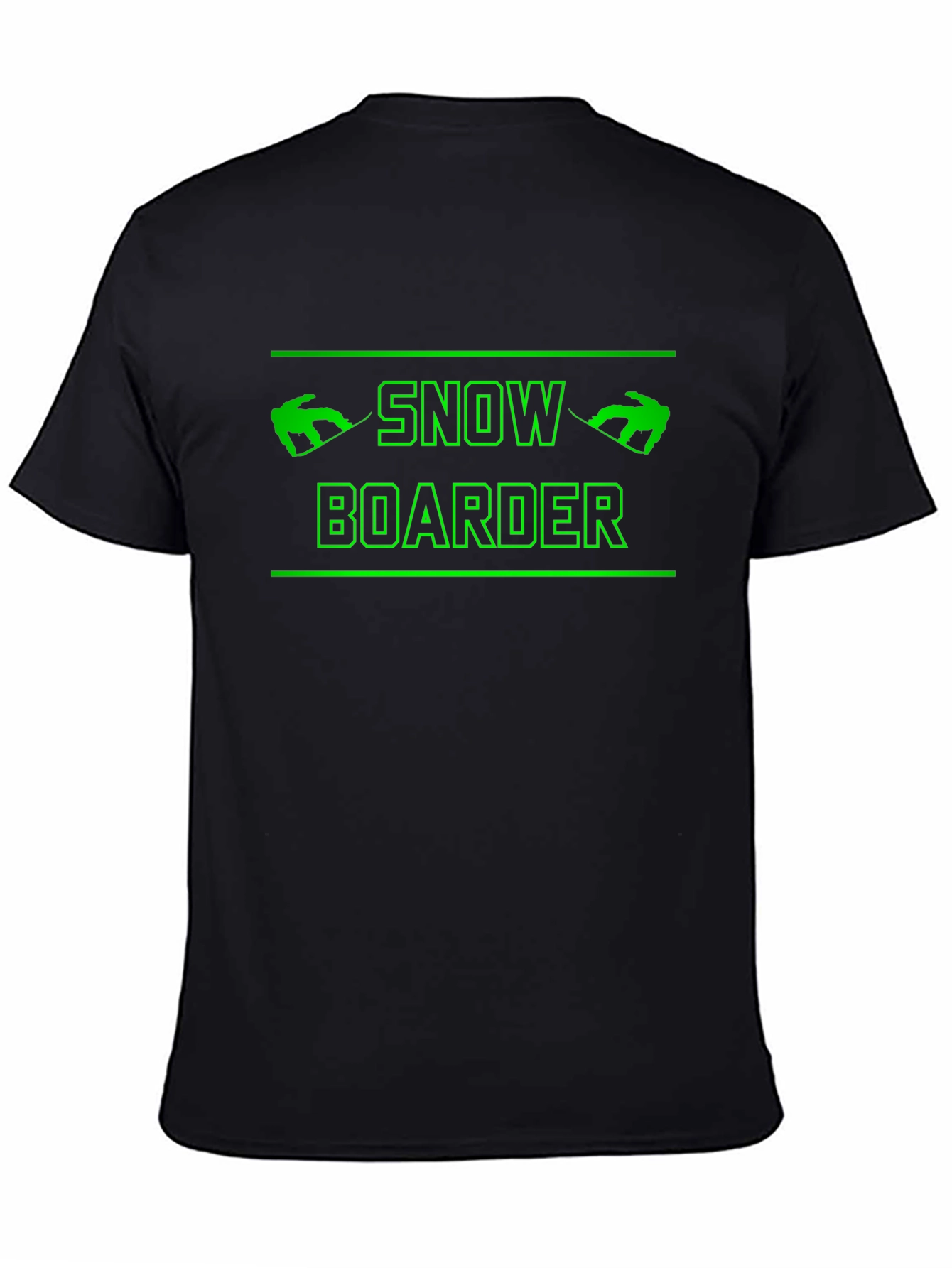 Snowboarder Graphic Tee - Black Cotton Casual Shirt