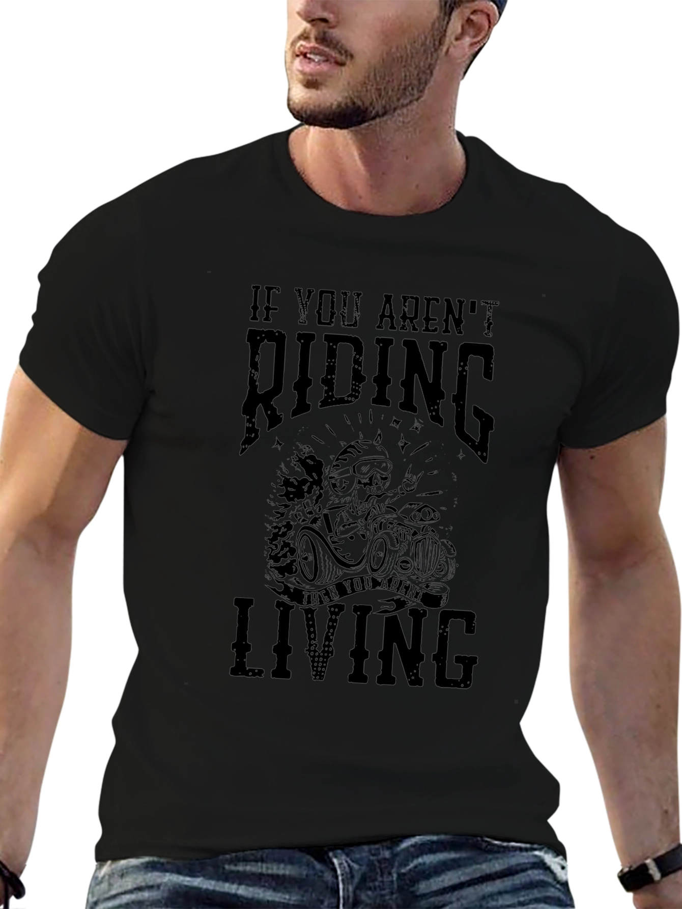 Riding Skeleton Graphic T-Shirt - Live to Ride