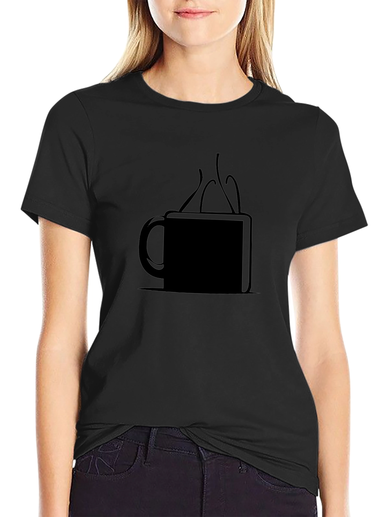 Coffee Mug Graphic Tee - Black