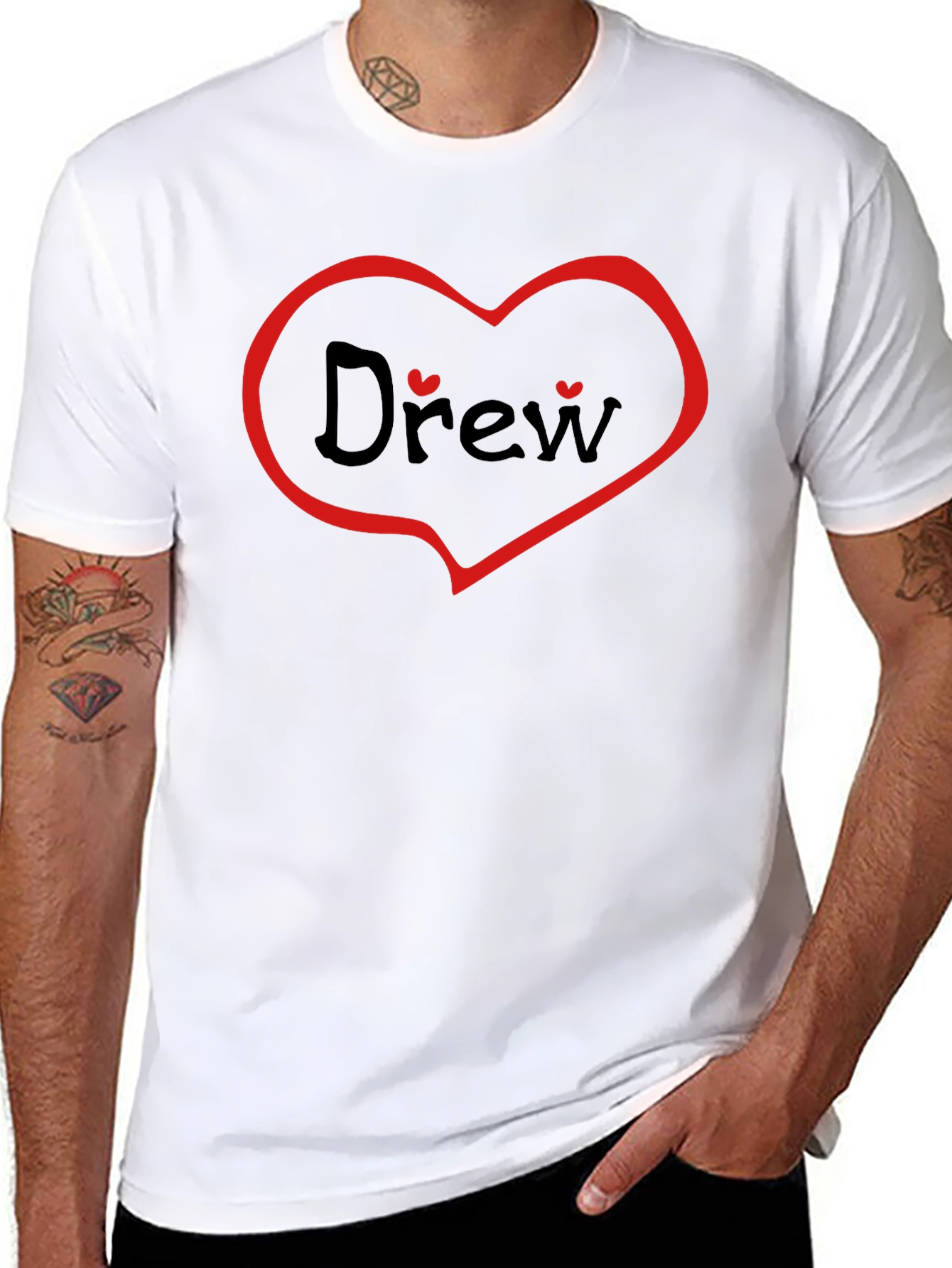 Drew Heart T-Shirt - Personalized Valentines Day Gift