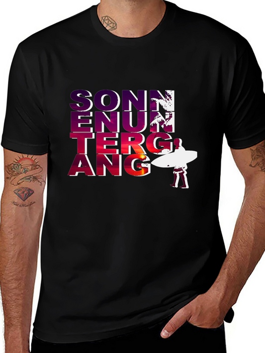 Sonnenuntergang Graphic T-Shirt - Beach Sunset Surfer Tee