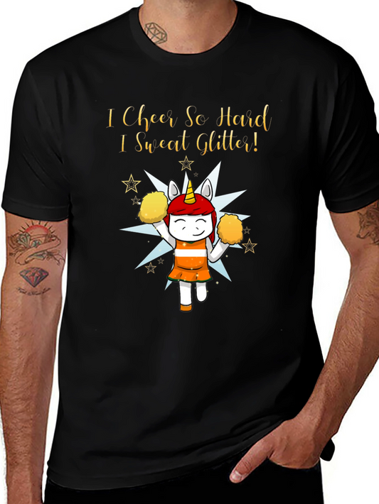 Cheerleader Unicorn Graphic T-Shirt