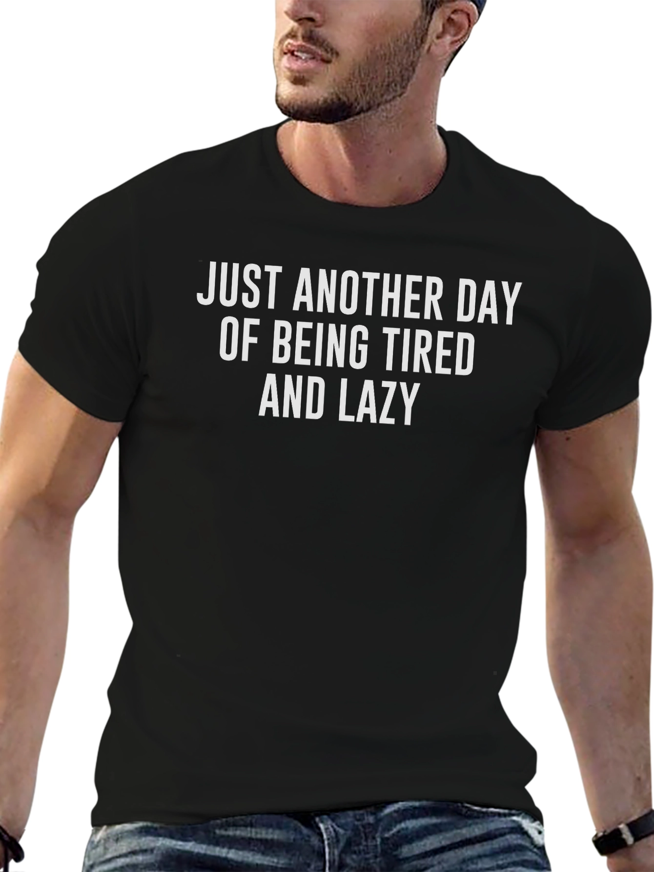 Funny Tired and Lazy Black T-Shirt