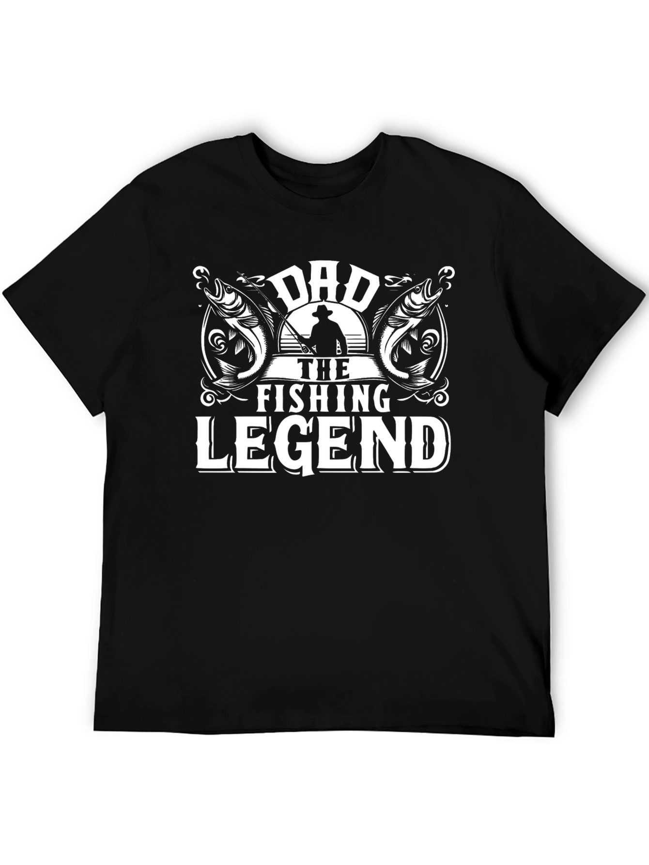 Dad The Fishing Legend Black T-Shirt