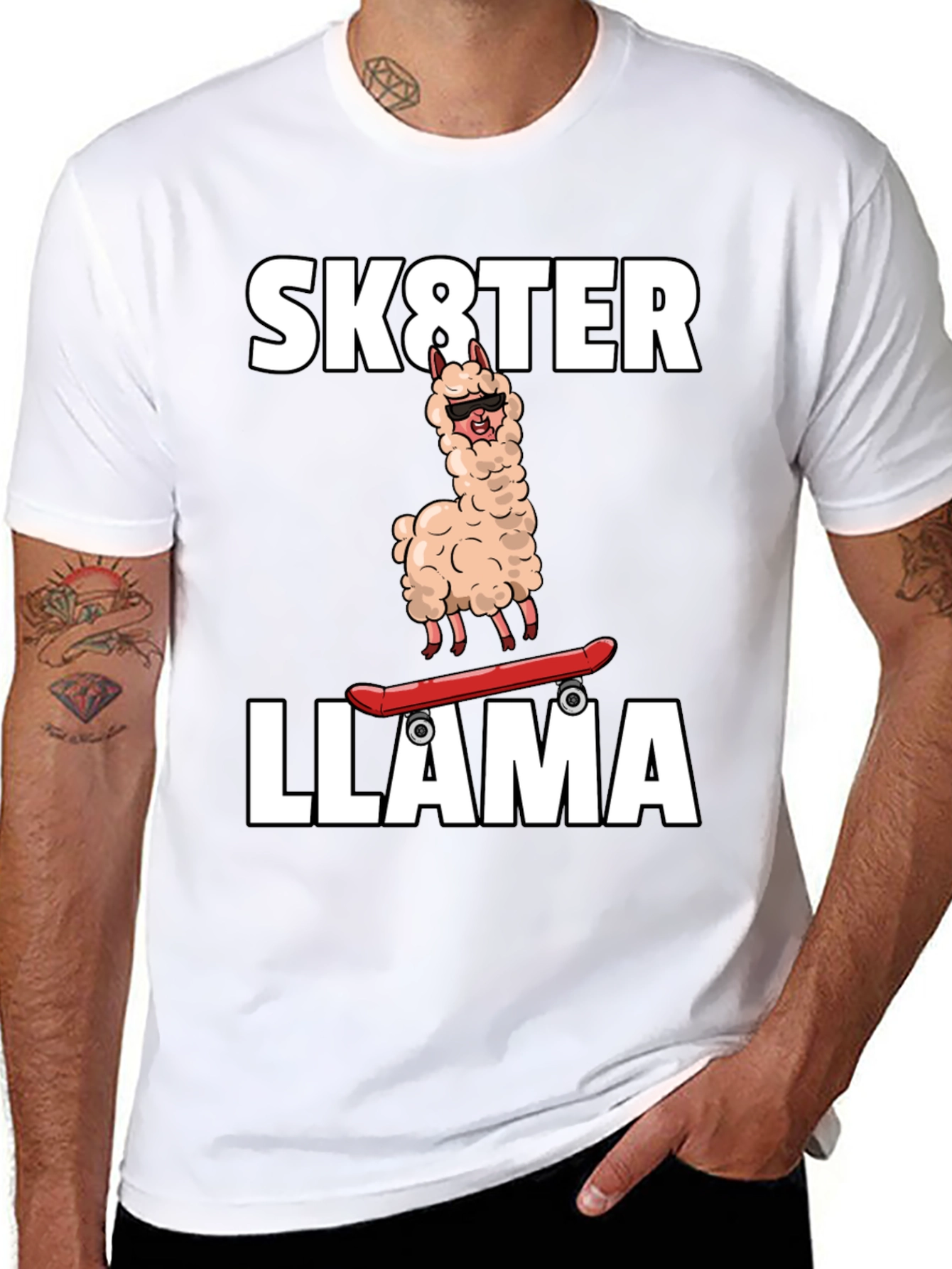 Sk8ter Llama Graphic T-Shirt - Cool & Fun!