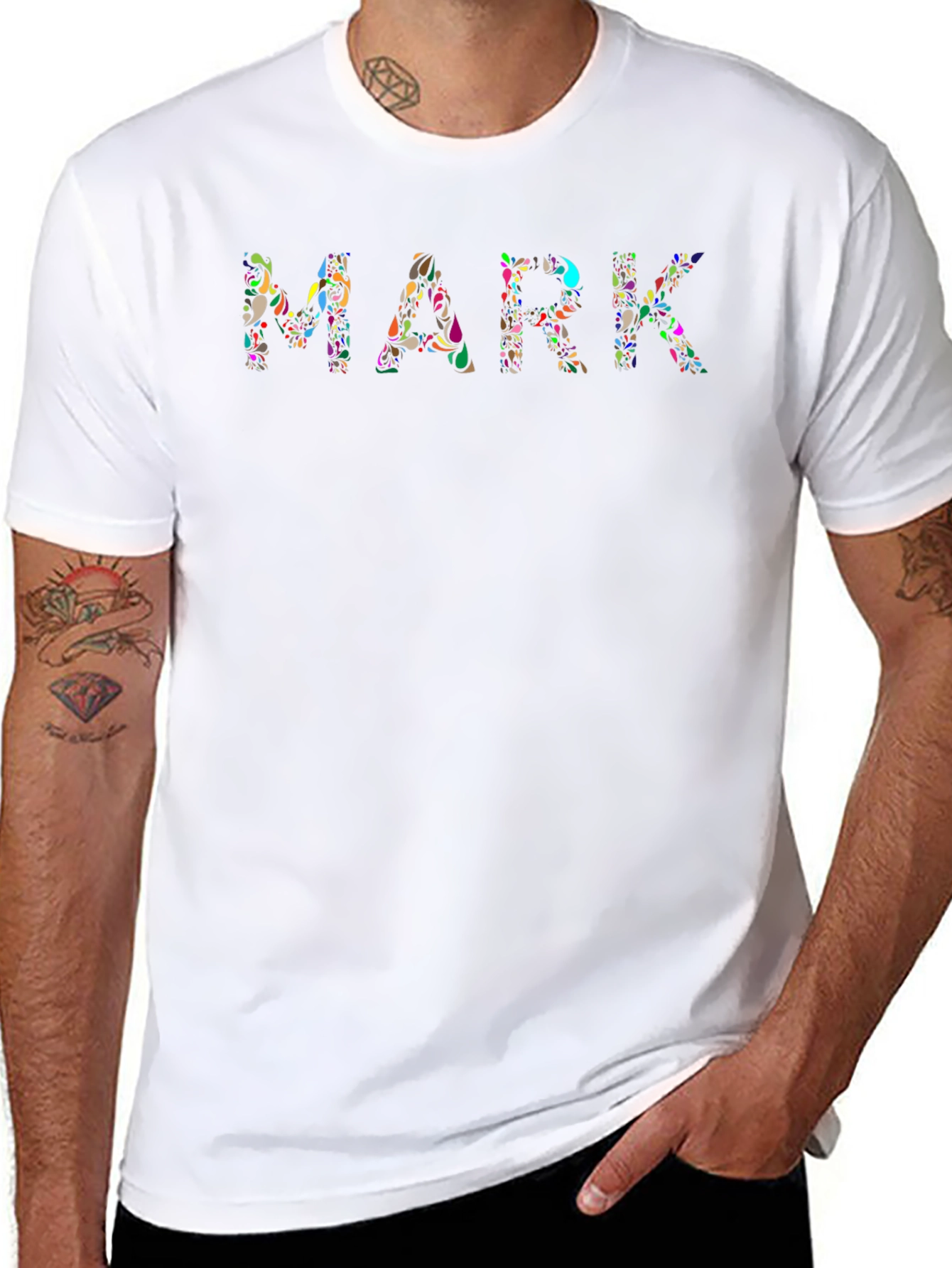 Floral MARK T-Shirt - Unique Personalized Tee
