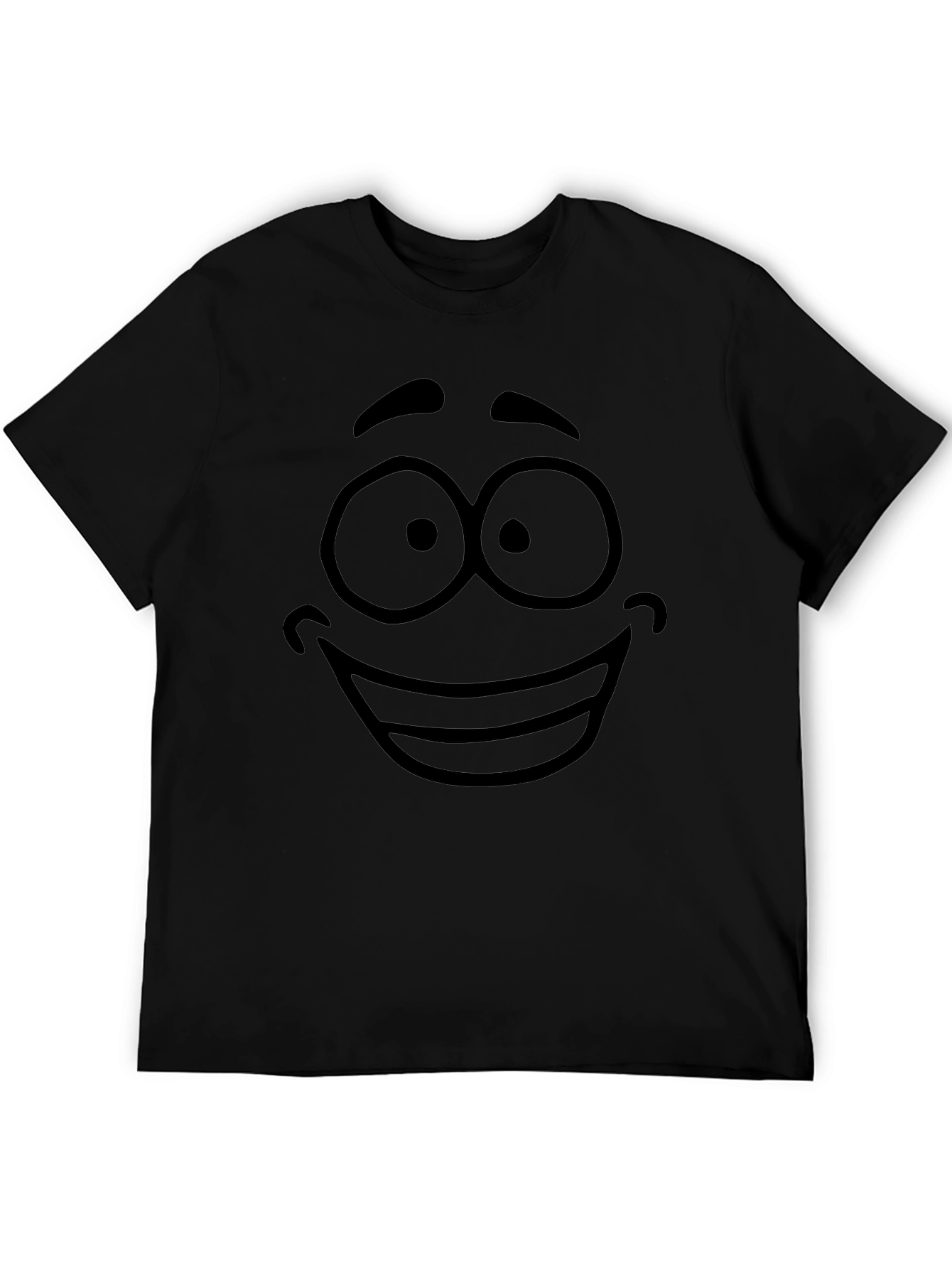 Cartoon Face Graphic Black T-Shirt